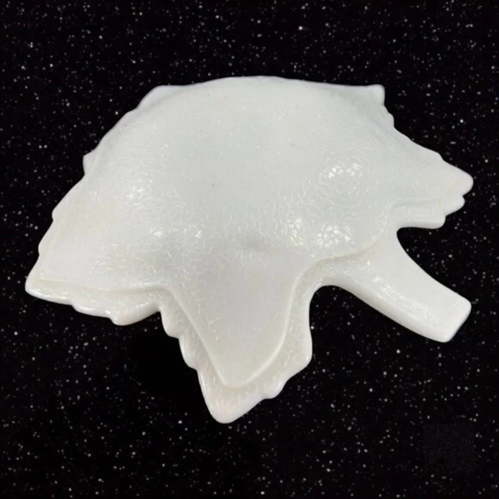 Vintage Westmoreland White‎ Milk Glass Maple Leaf Candy Dish Textured Glass VTG